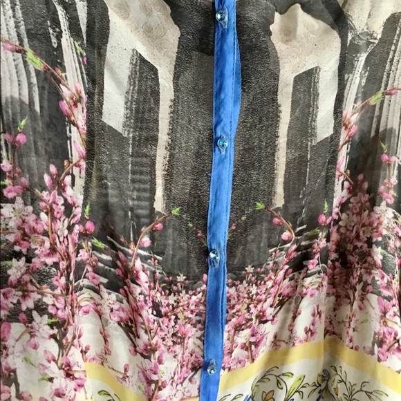 Sheer Dolce Print Throw Over Button Down - Picture 2 of 3
